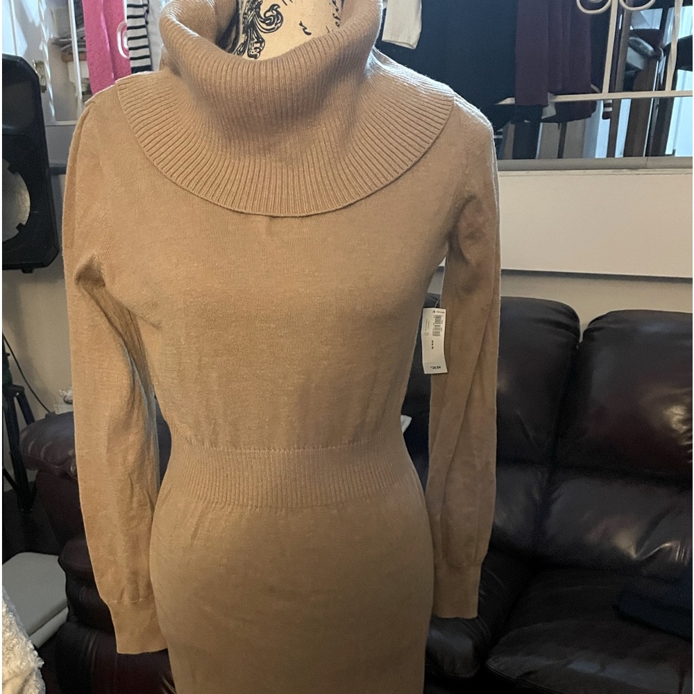 Old navy sweater dress small camel